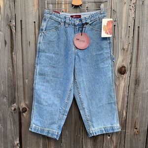 Vintage Lee Rivited Carpenter Jean Shorts Womens Size 4 Baggy Wide Leg